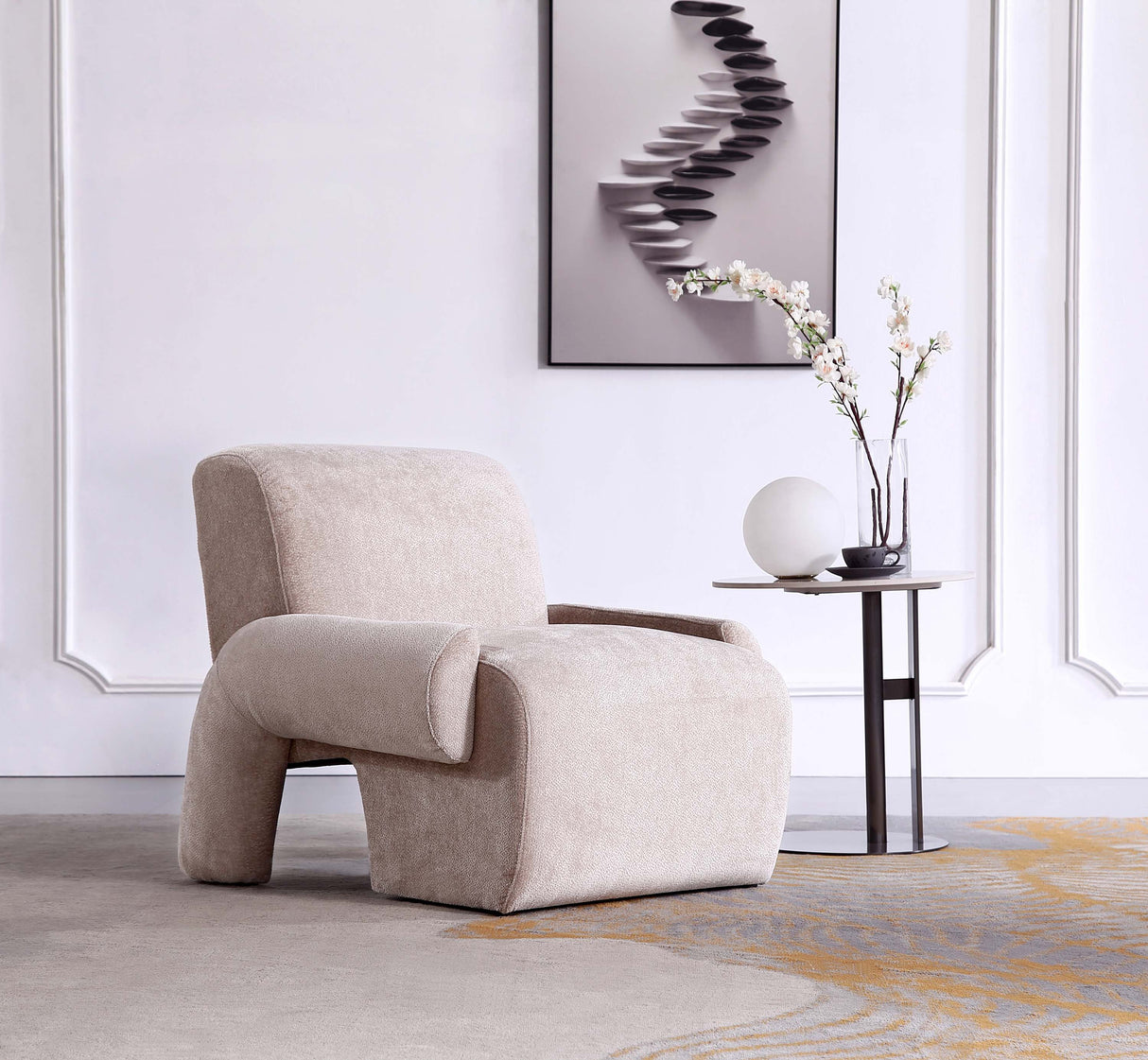 Verandah Accent Chair in Beige by Manhattan Comfort at Eve Furniture
