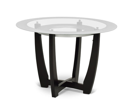 Verano 5 Piece Set(Glass Top Table & 4 Black Side Chairs)