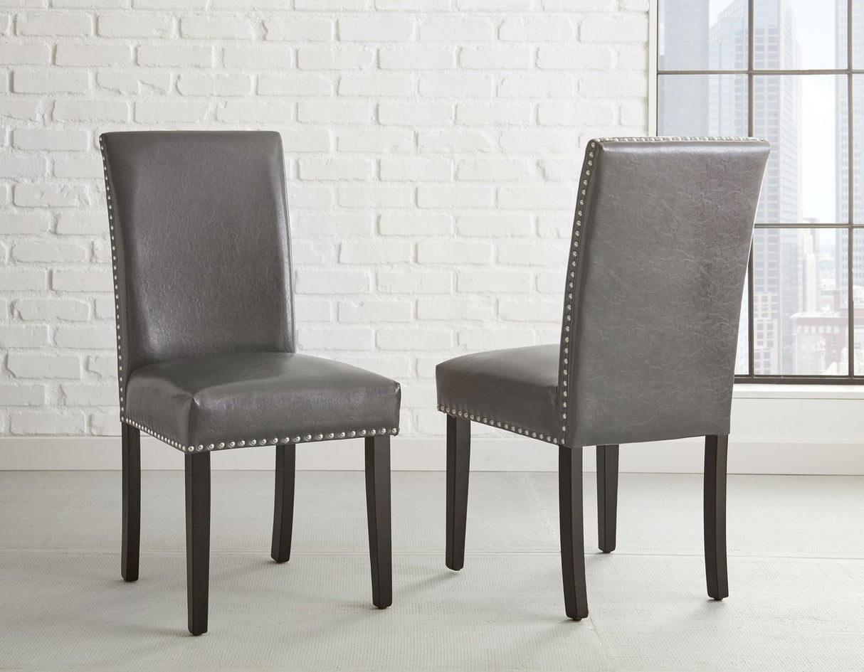 Verano Black PU Side Chair, Set of 2