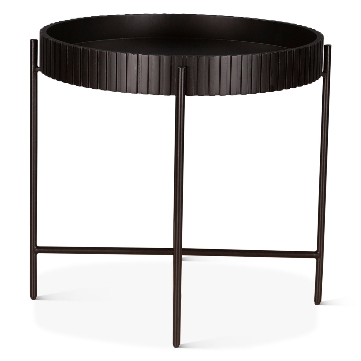 Verbania 29" Nesting Tray Tables in Matte Black by Home Trends & Design at Eve Furniture