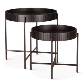 Verbania 29" Nesting Tray Tables in Matte Black by Home Trends & Design at Eve Furniture