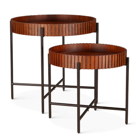 Verbania 29" Nesting Tray Tables in Pecan Brown by Home Trends & Design at Eve Furniture