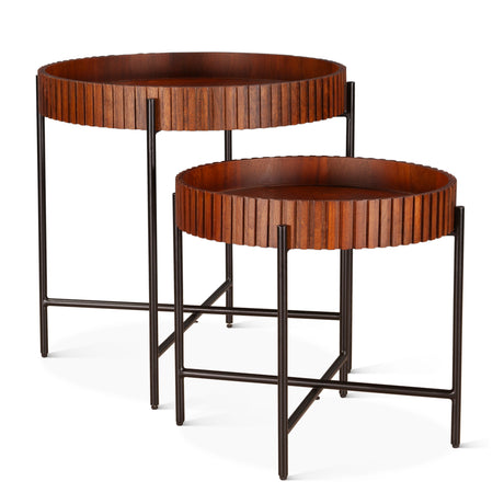 Verbania 29" Nesting Tray Tables in Pecan Brown by Home Trends & Design at Eve Furniture