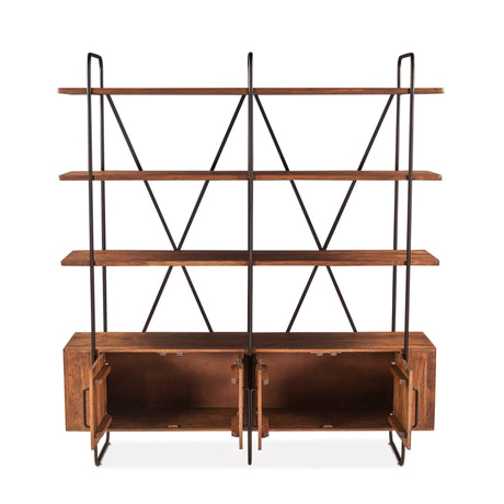 Verbania 75" Bookshelf in Pecan Brown Acacia Wood by Home Trends & Design at Eve Furniture