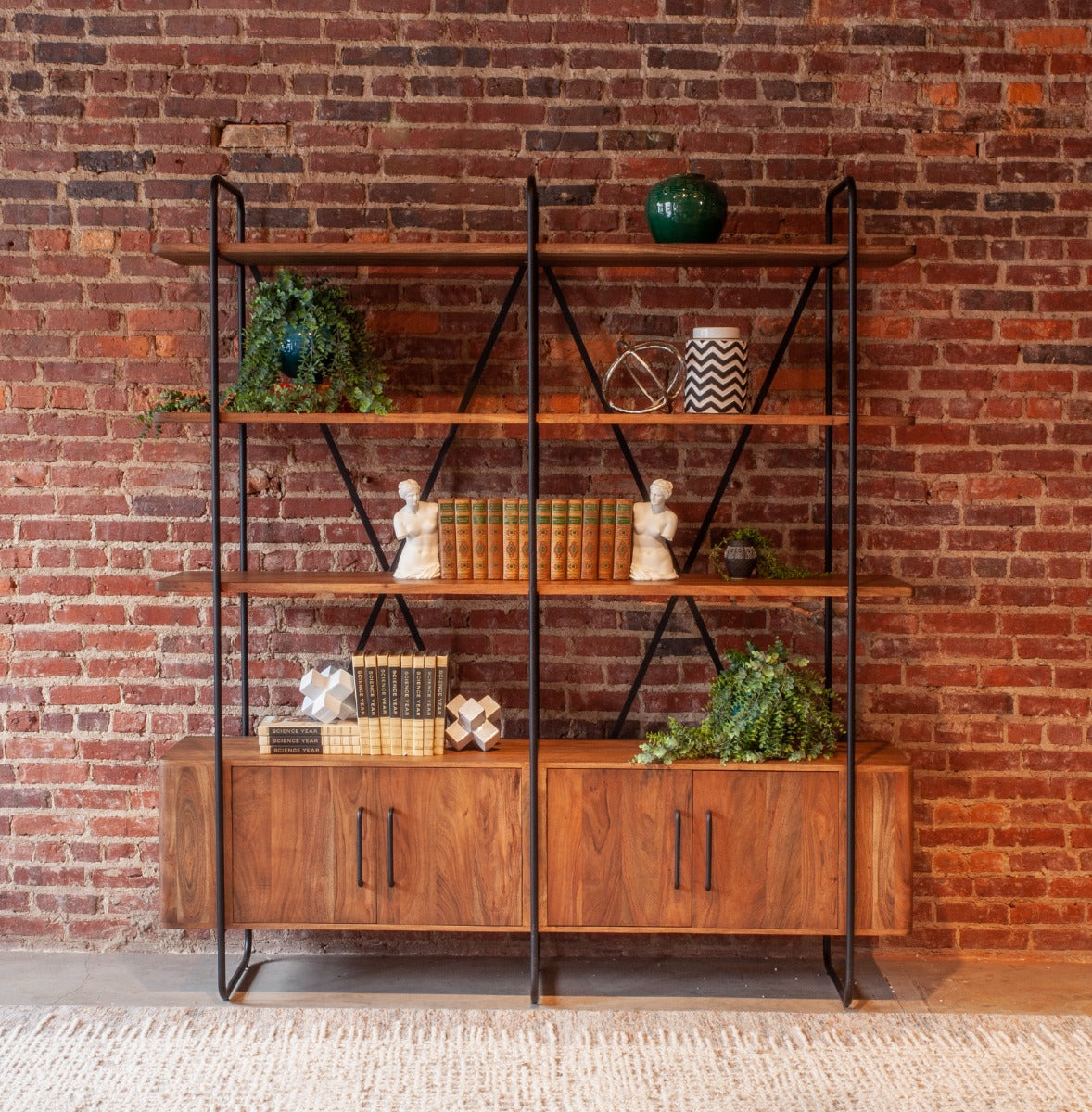 Verbania 75" Bookshelf in Pecan Brown Acacia Wood by Home Trends & Design at Eve Furniture