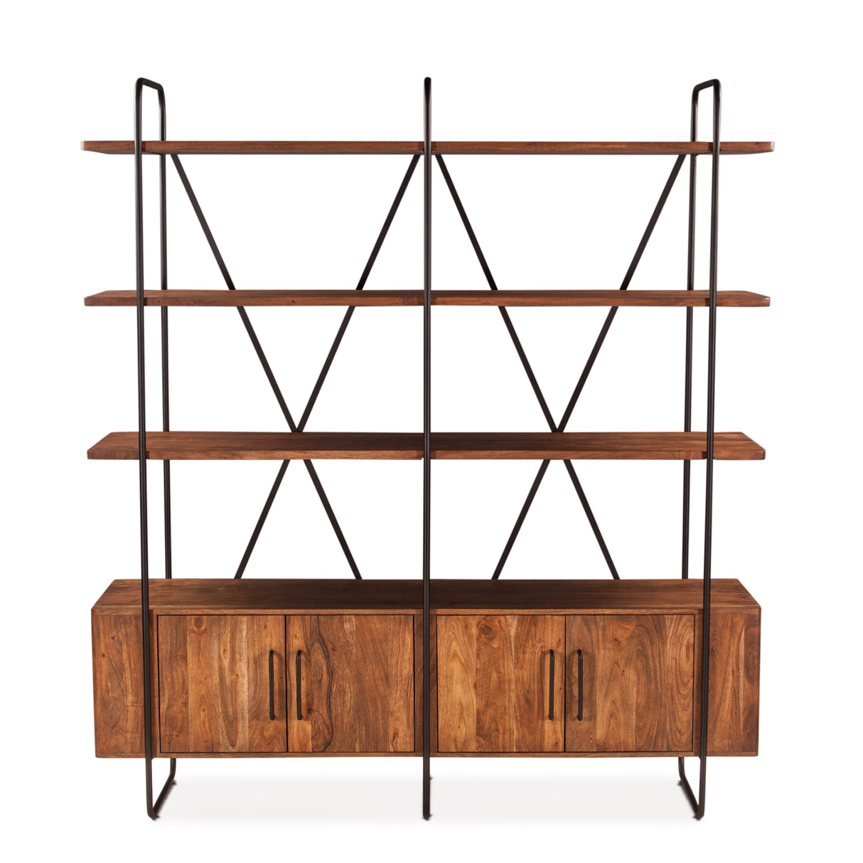 Verbania 75" Bookshelf in Pecan Brown Acacia Wood by Home Trends & Design at Eve Furniture