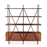 Verbania 75" Bookshelf in Pecan Brown Acacia Wood by Home Trends & Design at Eve Furniture