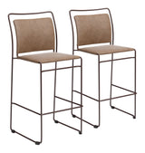 Verbena Brown Barstool (Set of 2) by Zuomod at Eve Furniture