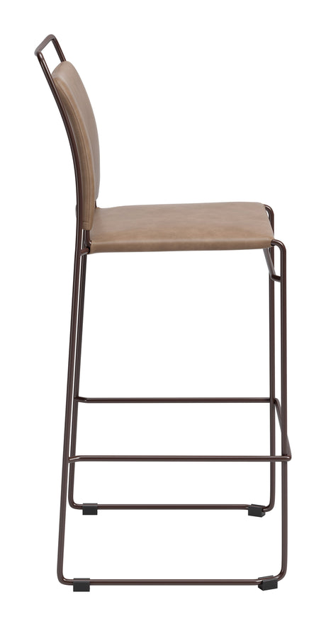 Verbena Brown Barstool (Set of 2) by Zuomod at Eve Furniture