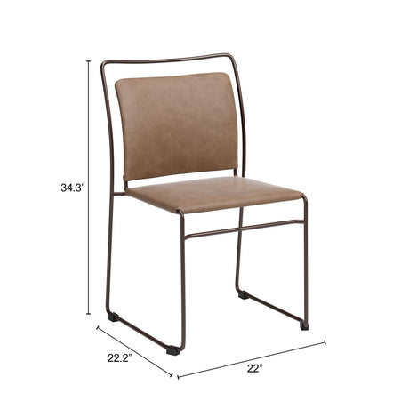 Verbena Brown Dining Chair (Set of 2) by Zuomod at Eve Furniture