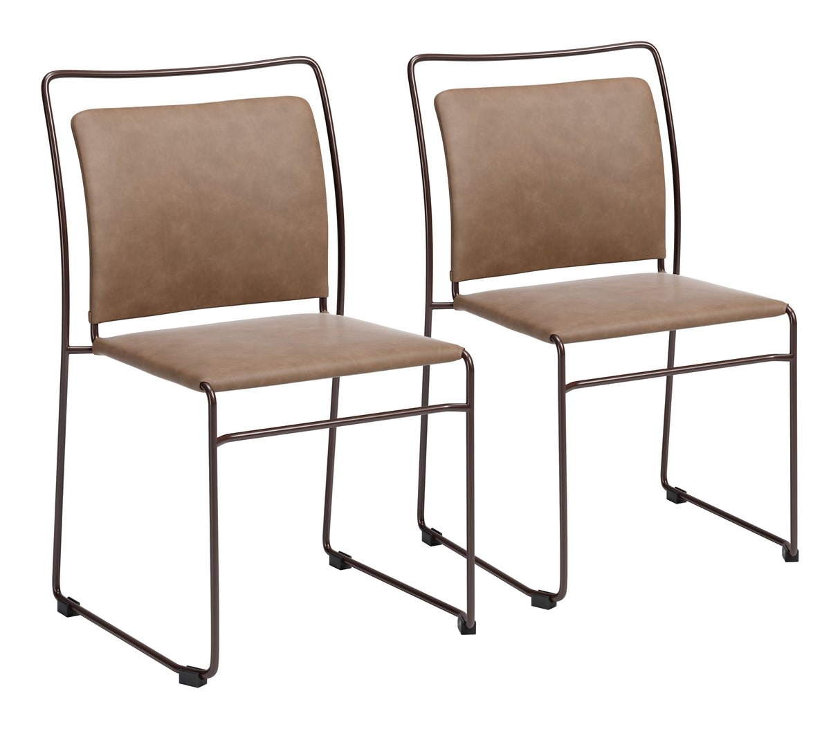 Verbena Brown Dining Chair (Set of 2) by Zuomod at Eve Furniture