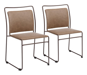 Verbena Brown Dining Chair (Set of 2) by Zuomod at Eve Furniture
