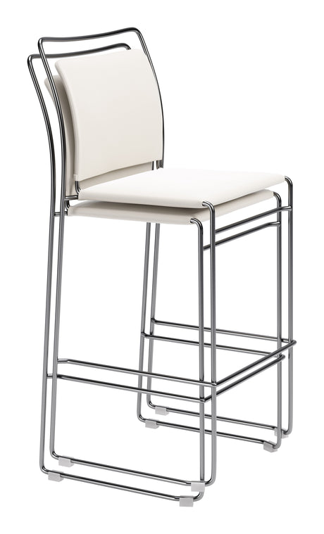 Verbena Cream Barstool (Set of 2) by Zuomod at Eve Furniture