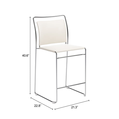 Verbena Cream Counter Stool (Set of 2) by Zuomod at Eve Furniture