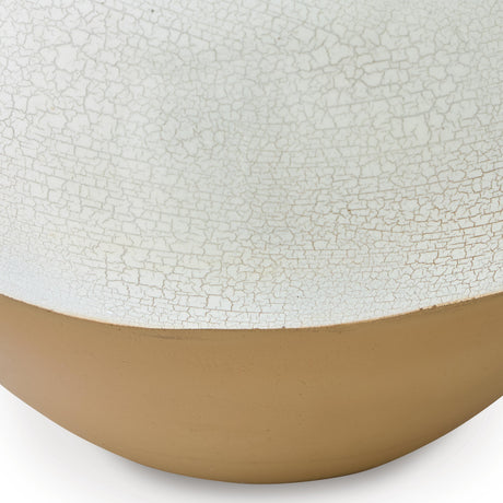 Vercott Cream/Tan Vase by Ashley at Eve Furniture