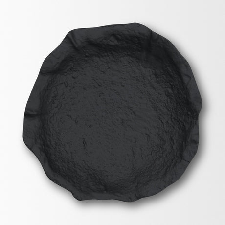 Verdant Large Matte Black Metal Decorative Centerpiece Bowl by Mercana at Eve Furniture