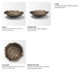 Verdant Small Antiqued Brass Metal Decorative Centerpiece Bowl by Mercana at Eve Furniture