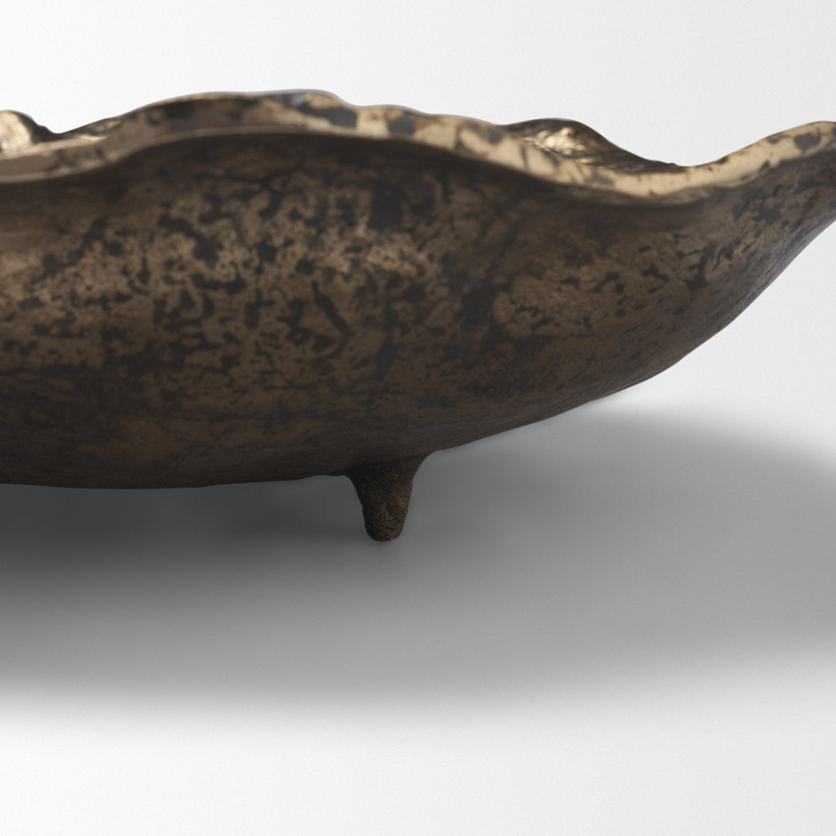 Verdant Small Antiqued Brass Metal Decorative Centerpiece Bowl by Mercana at Eve Furniture