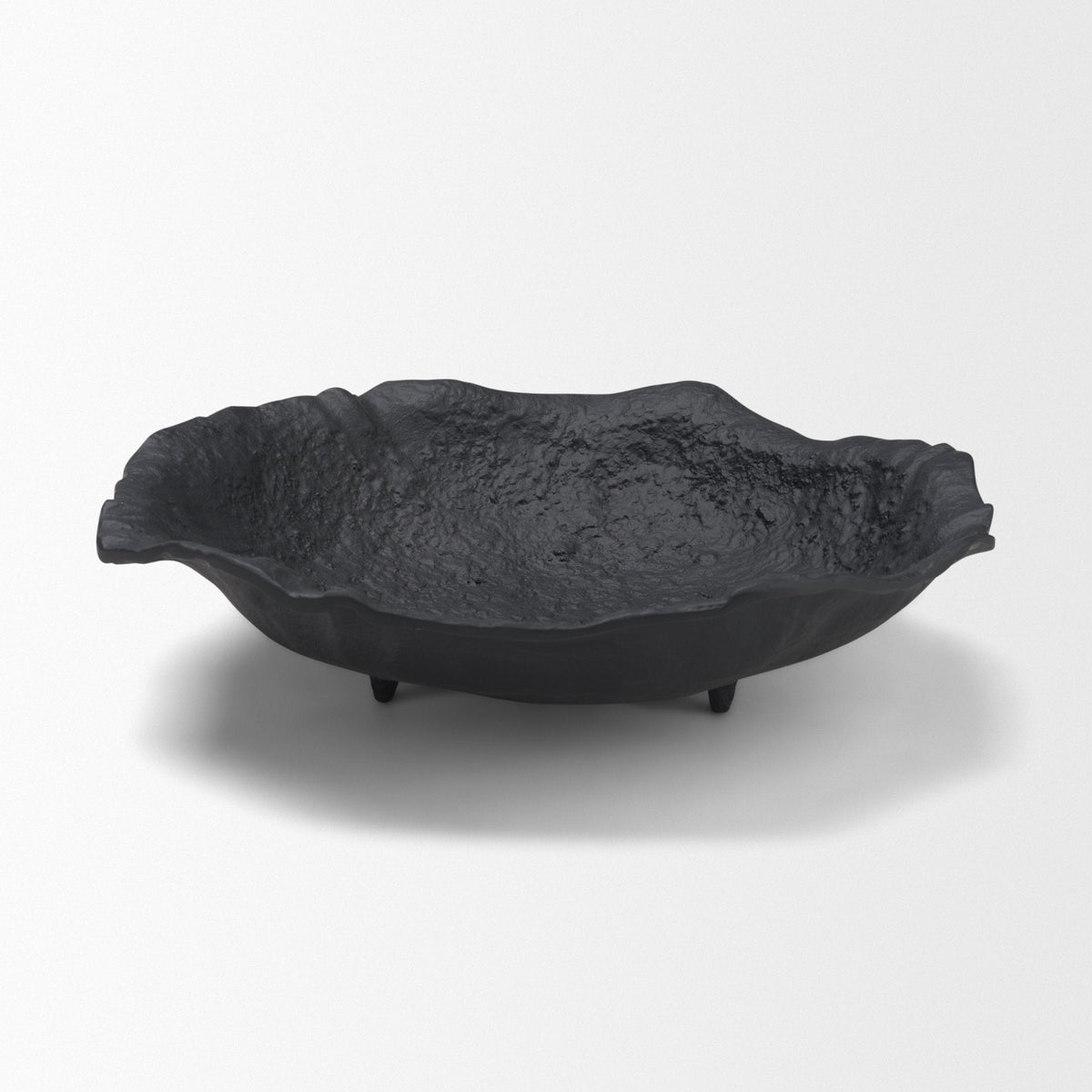 Verdant Small Matte Black Metal Decorative Centerpiece Bowl by Mercana at Eve Furniture