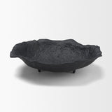 Verdant Small Matte Black Metal Decorative Centerpiece Bowl by Mercana at Eve Furniture