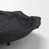 Verdant Small Matte Black Metal Decorative Centerpiece Bowl by Mercana at Eve Furniture