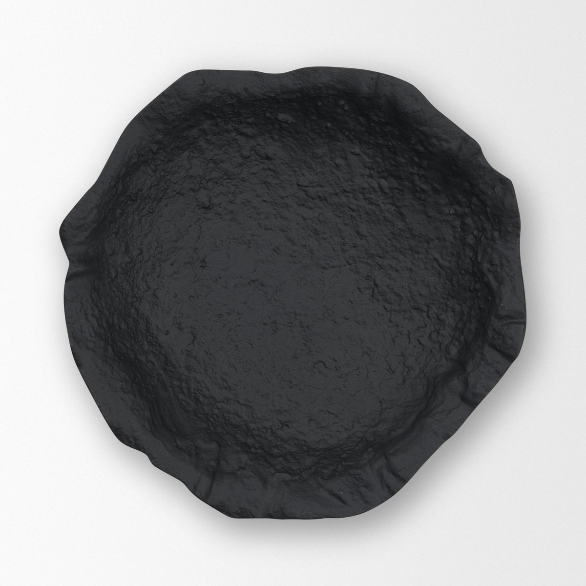 Verdant Small Matte Black Metal Decorative Centerpiece Bowl by Mercana at Eve Furniture