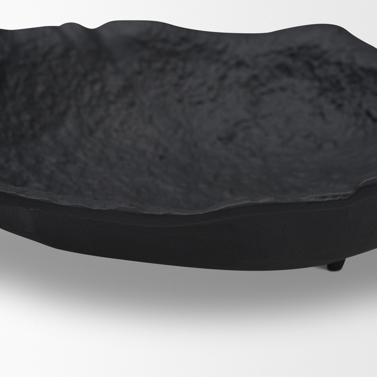 Verdant Small Matte Black Metal Decorative Centerpiece Bowl by Mercana at Eve Furniture