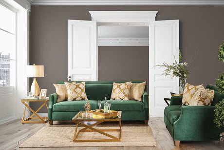 Verdante Emerald Green/Gold Sofa & Loveseat by Furniture of America at Eve Furniture