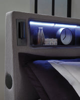 Verishaw Gray Queen Upholstered Bed by Ashley at Eve Furniture