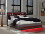 Verishaw Gray Queen Upholstered Bed by Ashley at Eve Furniture