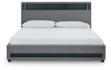 Verishaw Gray Queen Upholstered Bed by Ashley at Eve Furniture