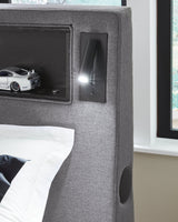Verishaw Gray Twin Upholstered Bed by Ashley at Eve Furniture
