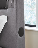 Verishaw Gray Twin Upholstered Bed by Ashley at Eve Furniture