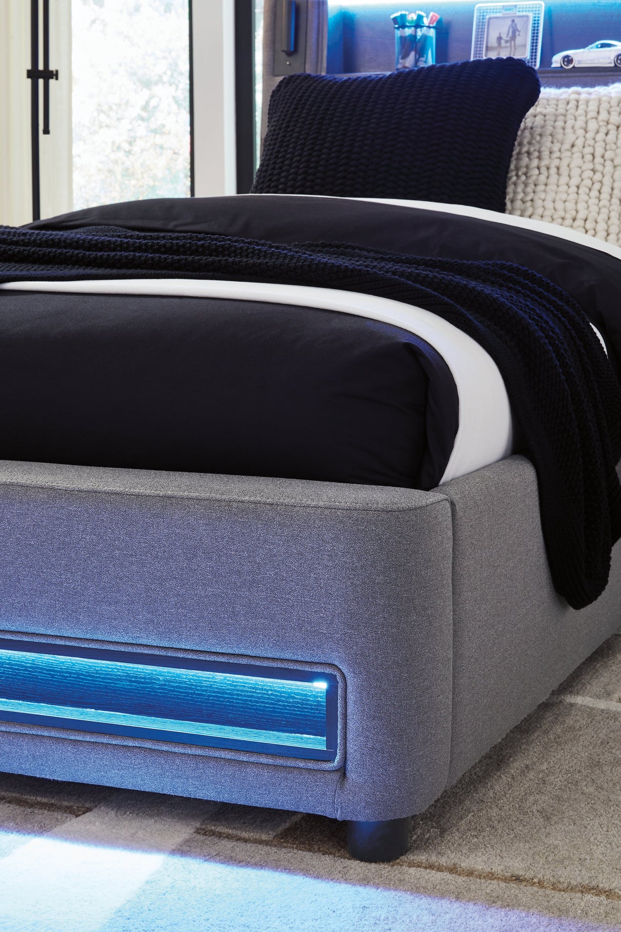 Verishaw Gray Twin Upholstered Bed by Ashley at Eve Furniture