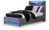 Verishaw Gray Twin Upholstered Bed by Ashley at Eve Furniture