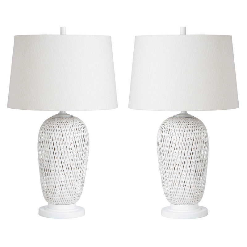 Verity White Table Lamp (Set of 2) by Crestview at Eve Furniture