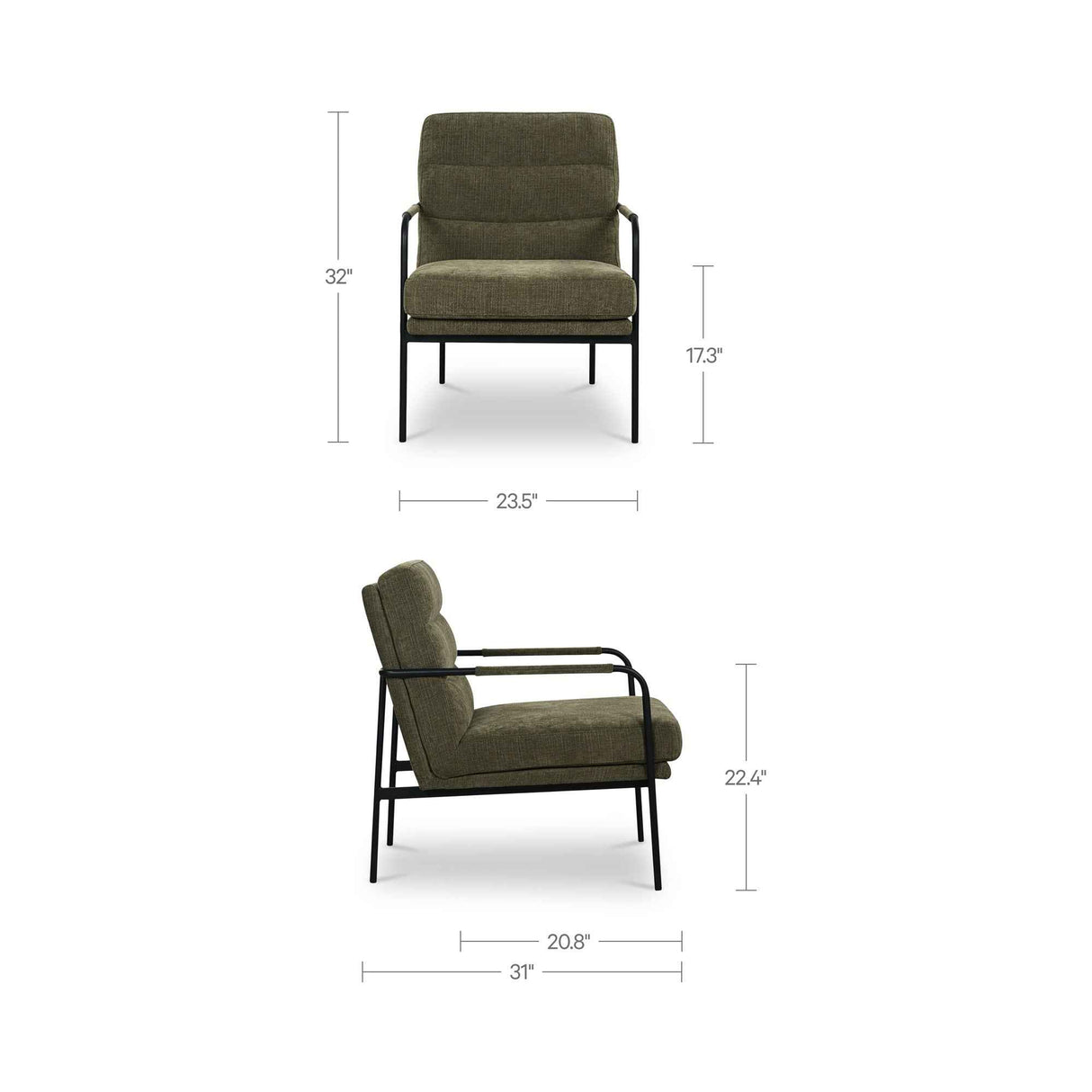 Verlaine Olive Chair by Moe's Home at Eve Furniture