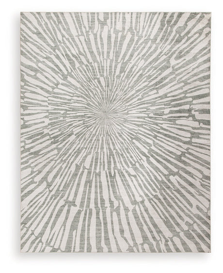 Verland Gray/White Washable Large Rug by Ashley at Eve Furniture