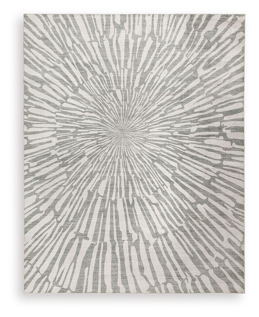 Verland Gray/White Washable Large Rug by Ashley at Eve Furniture