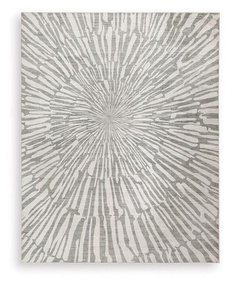 Verland Gray/White Washable Large Rug by Ashley at Eve Furniture