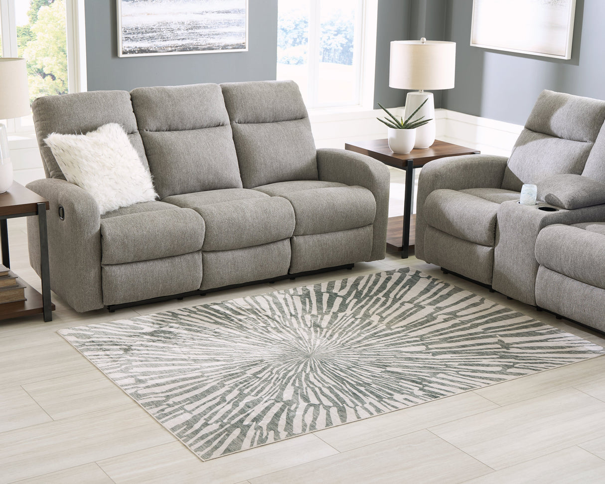 Verland Gray/White Washable Medium Rug by Ashley at Eve Furniture