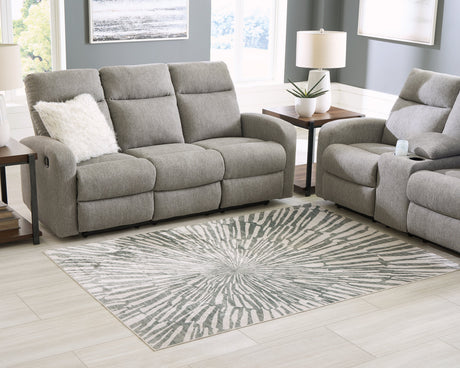 Verland Gray/White Washable Medium Rug by Ashley at Eve Furniture