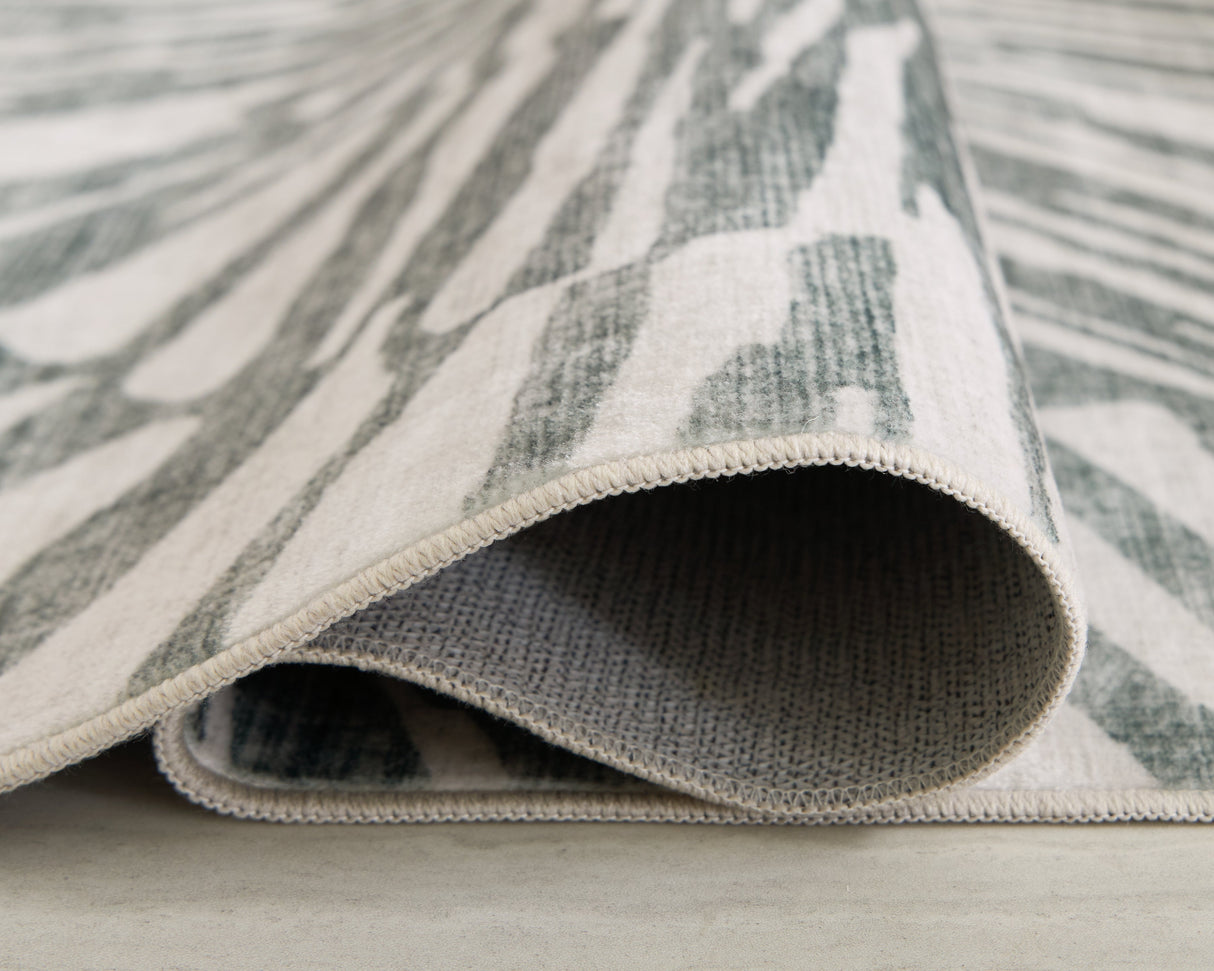 Verland Gray/White Washable Medium Rug by Ashley at Eve Furniture
