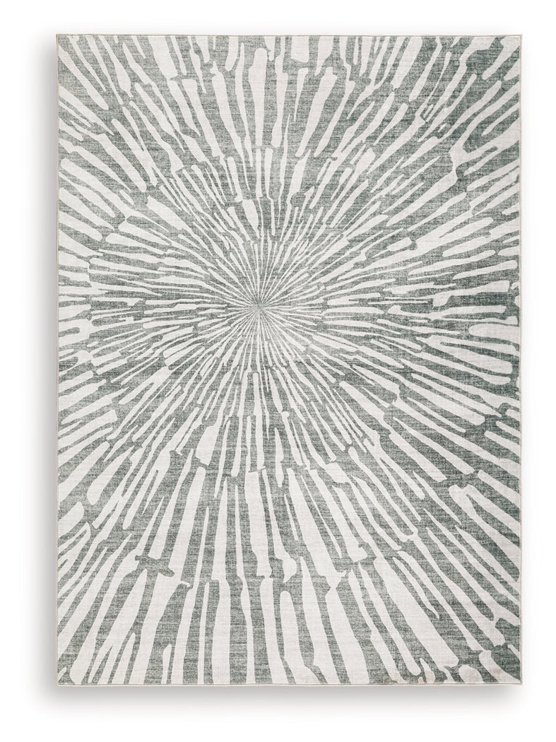 Verland Gray/White Washable Medium Rug by Ashley at Eve Furniture