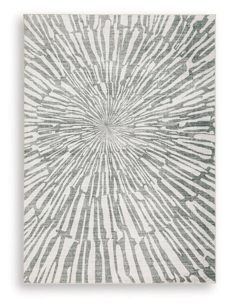 Verland Gray/White Washable Medium Rug by Ashley at Eve Furniture
