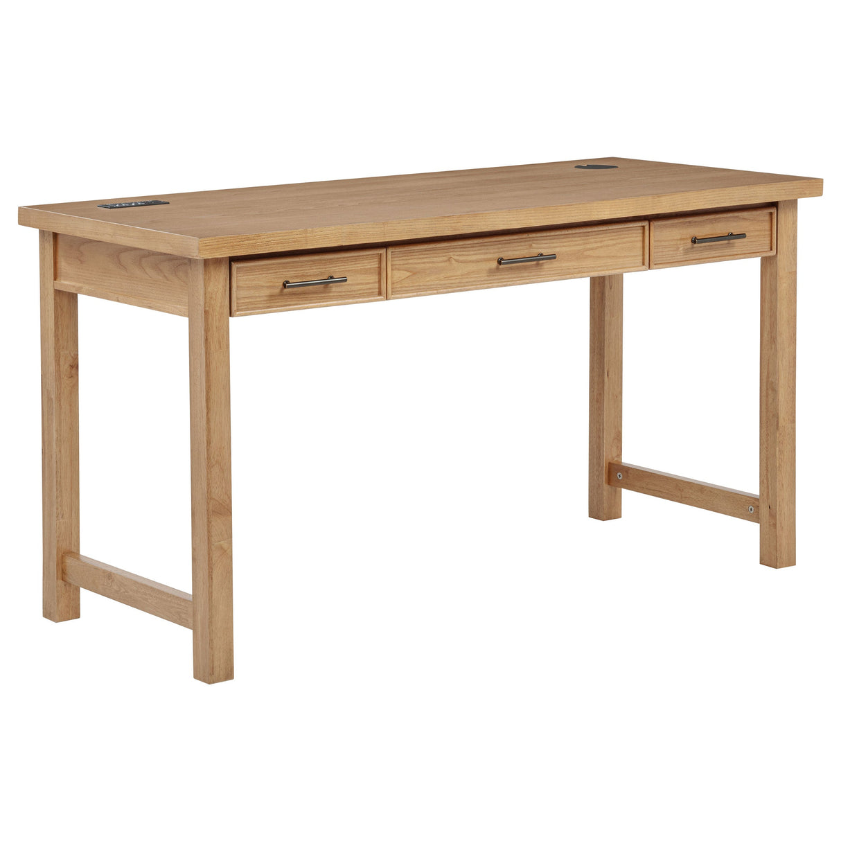 Vermes Light Ash 55-inch 3-drawer Writing Desk with Power Outlet by Coaster at Eve Furniture