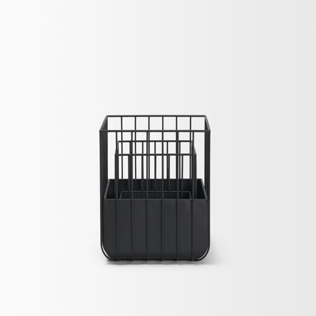 Verna Matte Black Wire Cage Metal Planters (Set of 2) by Mercana at Eve Furniture