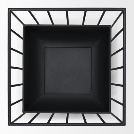 Verna Matte Black Wire Cage Metal Planters (Set of 2) by Mercana at Eve Furniture