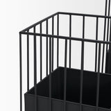Verna Matte Black Wire Cage Metal Planters (Set of 2) by Mercana at Eve Furniture