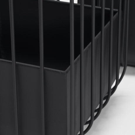 Verna Matte Black Wire Cage Metal Planters (Set of 2) by Mercana at Eve Furniture